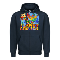 Navy Knowledge is awesome Autism giraffe Zipper Hoodie - FaDigitalArtStudio