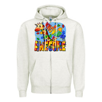 Oatmeal Heather Knowledge is awesome Autism giraffe Zipper Hoodie - FaDigitalArtStudio