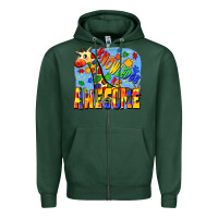 Sports Green Knowledge is awesome Autism giraffe Zipper Hoodie - FaDigitalArtStudio