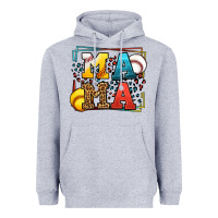 Heather Grey Leopard Softball And Baseball Mama Mother's Day Heavyweight Hoodie - LillyAllenDesigns