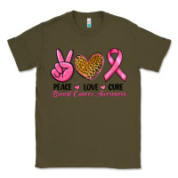 Army Green Peace Love Cure Breast Cancer Classic Tee - RanaPortraitStore