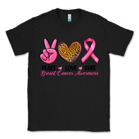 Black Peace Love Cure Breast Cancer Classic Tee - RanaPortraitStore