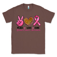 Chestnut Peace Love Cure Breast Cancer Classic Tee - RanaPortraitStore