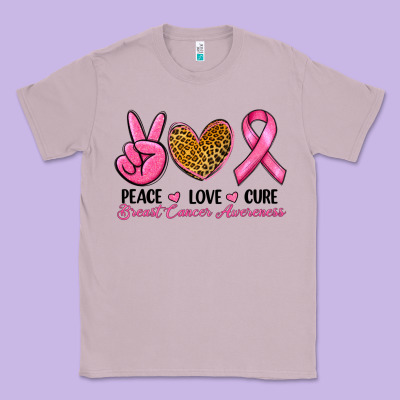 Peace Love Cure Breast Cancer Classic Tee Designed By Ranaportraitstore