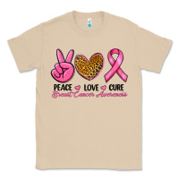 Mushroom Peace Love Cure Breast Cancer Classic Tee - RanaPortraitStore