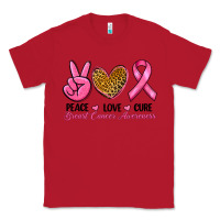Red Peace Love Cure Breast Cancer Classic Tee - RanaPortraitStore