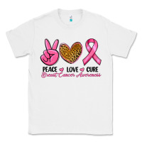 White Peace Love Cure Breast Cancer Classic Tee - RanaPortraitStore