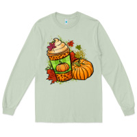 Matcha Fall pumpkin coffee Long Sleeve Tee - NancyCooperArtShop