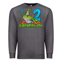 Charcoal Heather birthday boy frog age 2 Premium Sweatshirt - LillyAllenDesigns