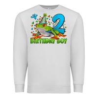Dove Grey birthday boy frog age 2 Premium Sweatshirt - LillyAllenDesigns