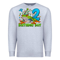 Heather Grey birthday boy frog age 2 Premium Sweatshirt - LillyAllenDesigns