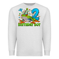 Oatmeal Heather birthday boy frog age 2 Premium Sweatshirt - LillyAllenDesigns
