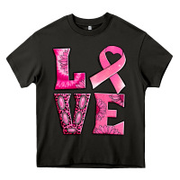 Asphalt Breast Cancer love Heavy Core Tee - NancyCooperArtShop