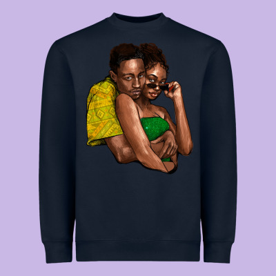 Black Couple Heavyweight Sweatshirt Designed By Howdyjamesfarm
