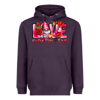Plum Love Valentines Day Gnome Heavyweight Hoodie - CowhideDigitalArt