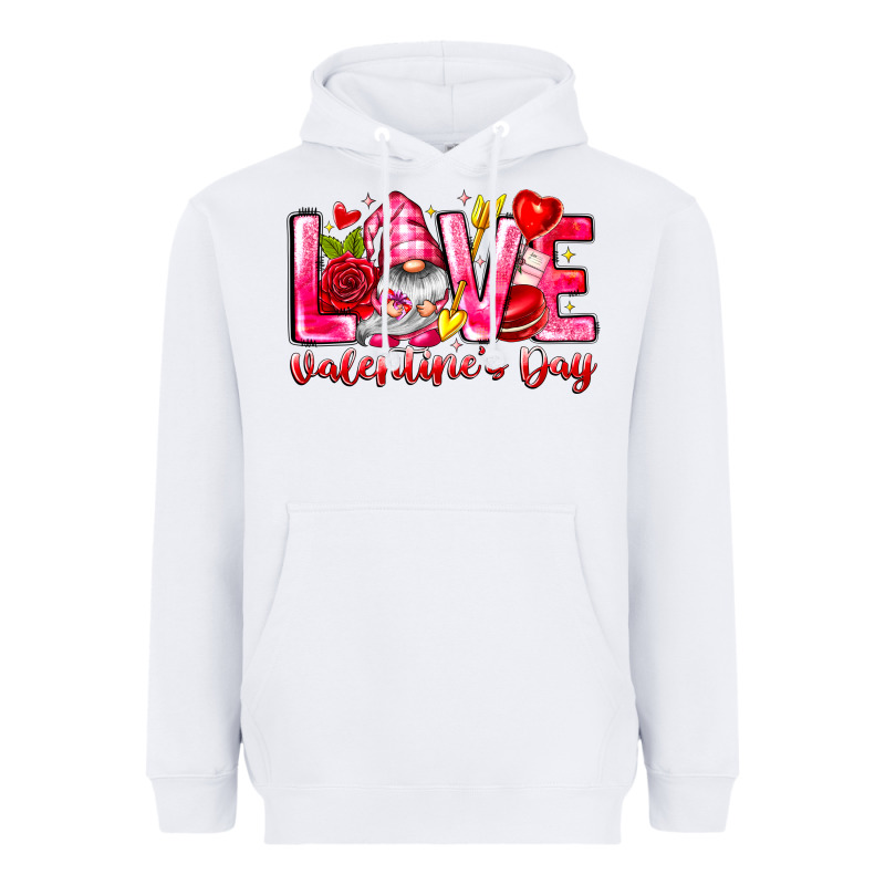 Love Valentines Day Gnome Heavyweight Hoodie by CowhideDigitalArt | Teevron