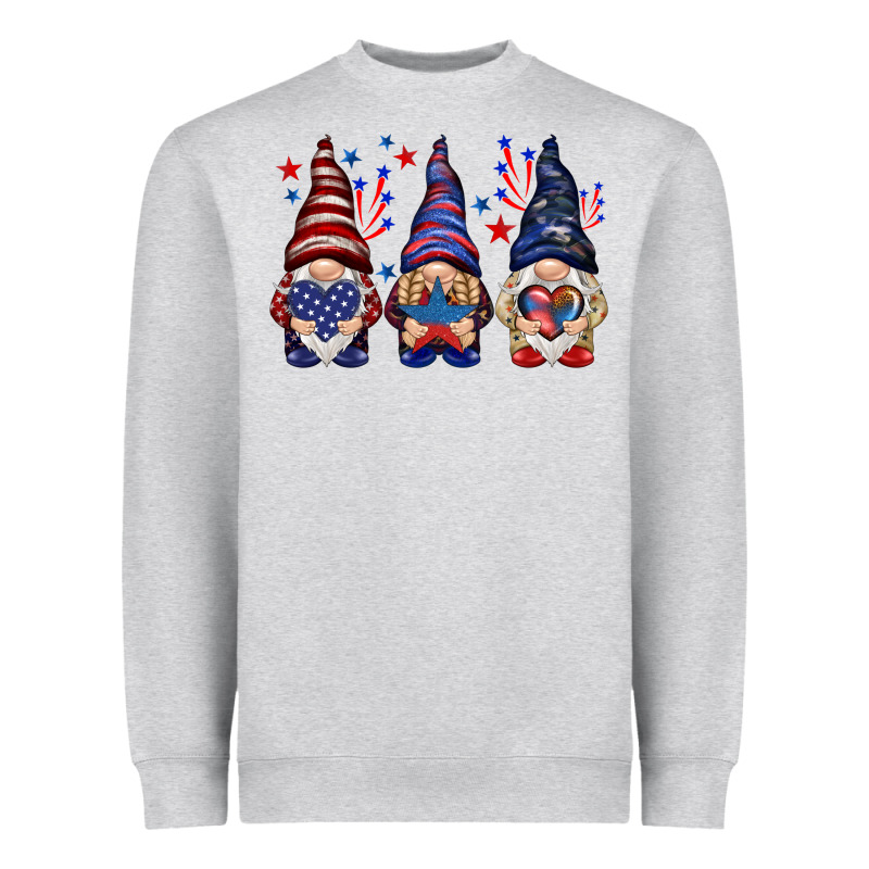 4th Of July Gnomies With Stars Heavyweight Sweatshirt by HowdyJamesFarm | Teevron
