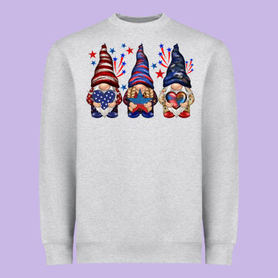 4th Of July Gnomies With Stars Heavyweight Sweatshirt Designed By Howdyjamesfarm