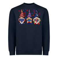 Navy 4th Of July gnomies with stars Heavyweight Sweatshirt - HowdyJamesFarm