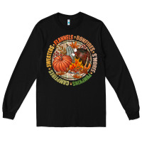 Black Bonfires flannels smores campfires pumpkin Long Sleeve Tee - NancyCooperArtShop