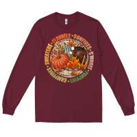 Bonfires Flannels Smores Campfires Pumpkin Long Sleeve Tee | Teevron