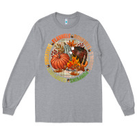 Heather Grey Bonfires flannels smores campfires pumpkin Long Sleeve Tee - NancyCooperArtShop