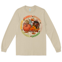 Mushroom Bonfires flannels smores campfires pumpkin Long Sleeve Tee - NancyCooperArtShop