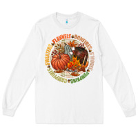 White Bonfires flannels smores campfires pumpkin Long Sleeve Tee - NancyCooperArtShop