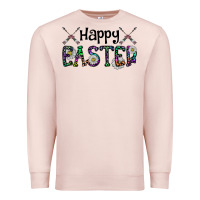 Pale Pink Happy Easter Premium Sweatshirt - CowhideDigitalArt
