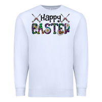 White Happy Easter Premium Sweatshirt - CowhideDigitalArt