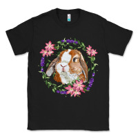 Black Bunny Face With Floral Wreath Classic Tee - RanaPortraitStore