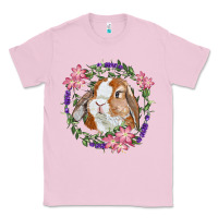 Bubblegum Pink Bunny Face With Floral Wreath Classic Tee - RanaPortraitStore