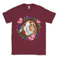 Burgundy Bunny Face With Floral Wreath Classic Tee - RanaPortraitStore