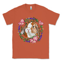 Copper Bunny Face With Floral Wreath Classic Tee - RanaPortraitStore