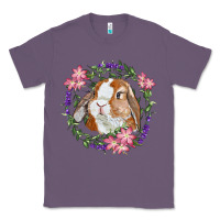 Lavender Bunny Face With Floral Wreath Classic Tee - RanaPortraitStore