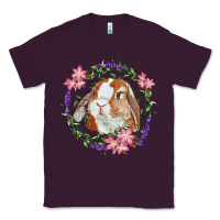 Plum Bunny Face With Floral Wreath Classic Tee - RanaPortraitStore