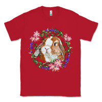 Red Bunny Face With Floral Wreath Classic Tee - RanaPortraitStore