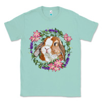 Seafoam Bunny Face With Floral Wreath Classic Tee - RanaPortraitStore