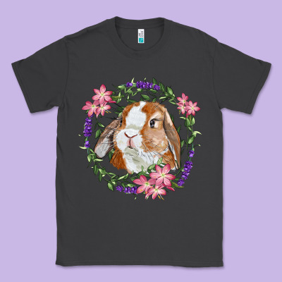 Bunny Face With Floral Wreath Classic Tee Designed By Ranaportraitstore