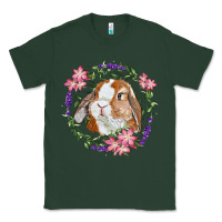 Sports Green Bunny Face With Floral Wreath Classic Tee - RanaPortraitStore