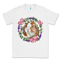 White Bunny Face With Floral Wreath Classic Tee - RanaPortraitStore