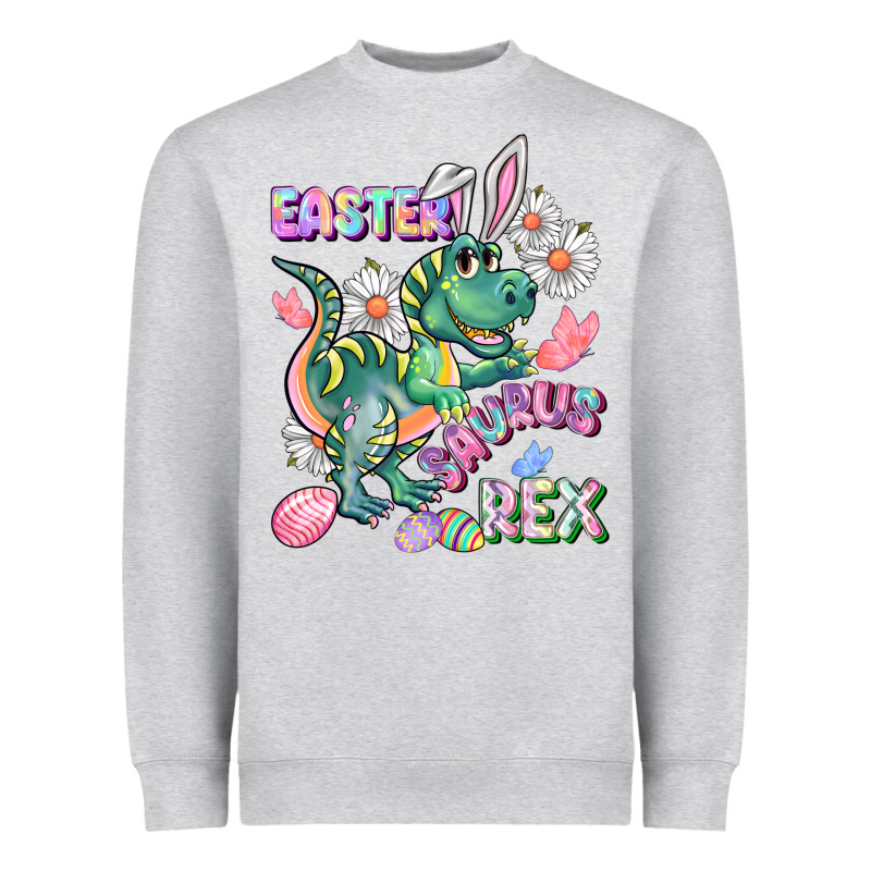 Easter Saurus Rex Easter Day Heavyweight Sweatshirt by CowGirlArtShop | Teevron