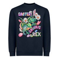 Navy Easter Saurus Rex Easter Day Heavyweight Sweatshirt - CowGirlArtShop