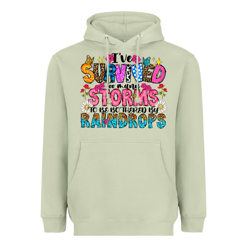 Ive Survived Too Many Storms To Be Thered By Raind Heavyweight Hoodie by CowhideDigitalArt | Teevron