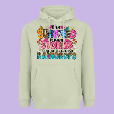 Ive Survived Too Many Storms To Be Thered By Raind Heavyweight Hoodie Designed By Cowhidedigitalart