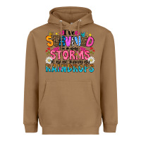 Toasted Coconut ive survived too many storms to be thered by raind Heavyweight Hoodie - CowhideDigitalArt