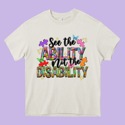 See The Ability Not The Disability Heavy Core Tee Designed By Nancycooperartshop