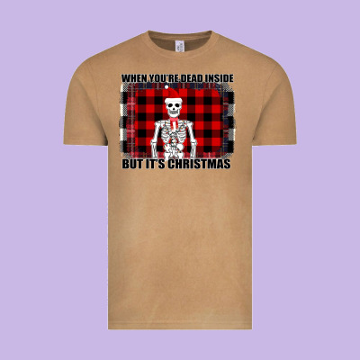 When You Re Dead Inside But It Christmas Skeleton Vintage Tee Designed By Bettercallsaul