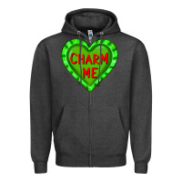 Charcoal Heather valentine's day hearts Zipper Hoodie - FaDigitalArtStudio