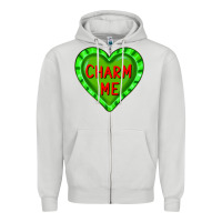 Dove Grey valentine's day hearts Zipper Hoodie - FaDigitalArtStudio